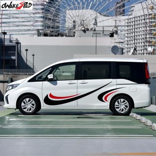Racing Sport Stripes For-Honda Step Wgn MVP Car Body Decor Sticker Auto Body Vinyl Decals Exterior Accessories