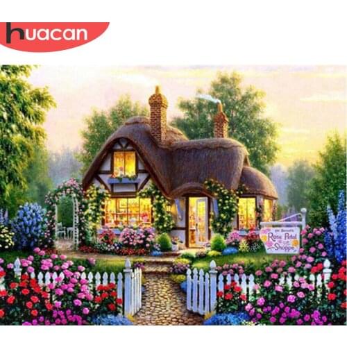 HUACAN Full Square Drill 5D Diamond Painting House Embroidery Cross Stitch Scenic Home Decor Gift Diamond Art