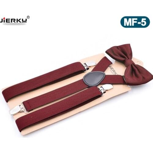 JIERKU Suspenders with Bowknot Womans Braces Leather 3Clips Suspensorio Fashion Trousers Strap 2.5*105cm JK3C05