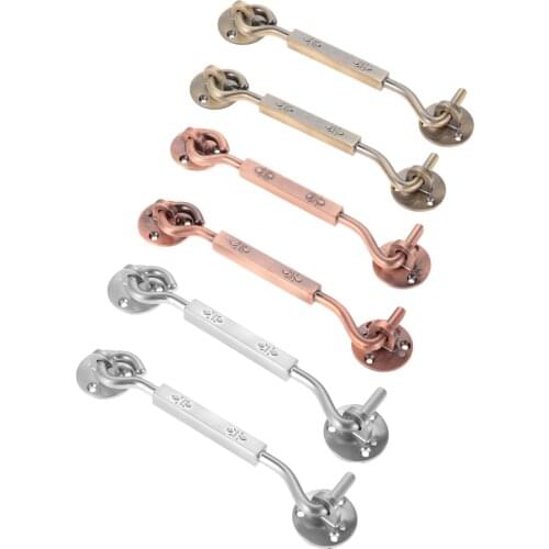 2Pcs Zinc Alloy Door Latches Bolts 18.5cm Cabin Window Hook Sliding Door Lock Hook For Wood Door Home With Fixing Screw