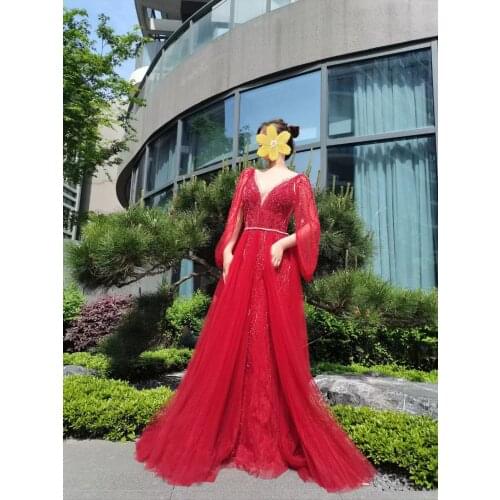 Red High Neck Satin Mermaid Evening Dresses 2021 Fashion ling Bling Eveningdress Luxury Dress0326 For Women Wedding Party Belt