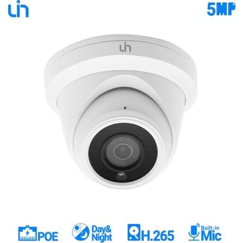 UIN 5MP IP PoE Mini Dome Security Camera with Mic Camera Outdoor IP66 Night Vision 98ft Motion Detection Wide Angle 2.8mm