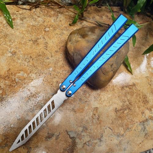 HOT Sale TheOne Falcon Butterfly Trainer Jilt Knife D2 Blade 6061 Aviation Aluminum Handle Bushings Free-swinging Knife EDC