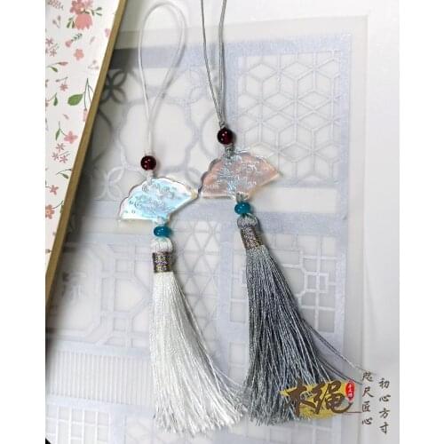 HOT Ancient style Female Chinese Glazed Fan Long tassel Pendant Classical Accessories Anime WORD OF HONOR Wen Kexing Zhou Zishu
