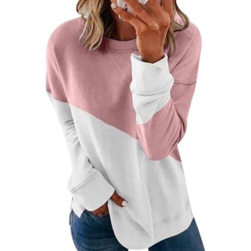 Fashion Patchwork T-Shirt Women Long Sleeve Tops Tee Women Clothes Female O-Neck Tees Spring Autumn