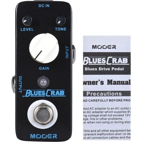 MOOER BLUES CRAB Guitar Pedal Blues Overdrive Guitar Effect Pedal True Bypass Full Metal Shell Guitar Parts & Acccessories