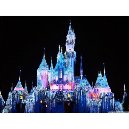 DIY castle diamond painting cross stitch rhinestones round Full drill diamond embroidery New Years products