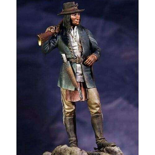 New Unassembled 1/24 75mm ancient stand warrior with hat (WITH BASE ) Resin Figure Unpainted Model Kit
