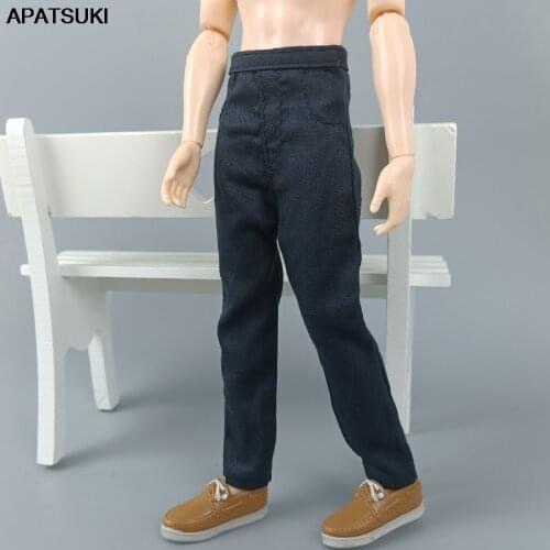 Black 1/6 Boy Doll Clothes Hip Hop Handmade Pants For Ken Doll Trousers For Barbie Boyfriend Ken Prince Male Boy Doll