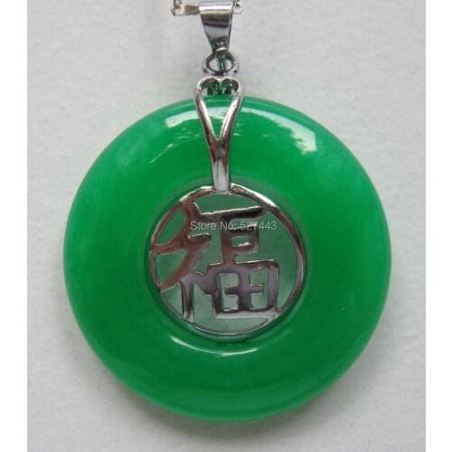 WholesaleLAN021 >>>>>>Jewellery Women Men Necklace Pendants Inlaid Green stone FU Chinese Fashionablehionable