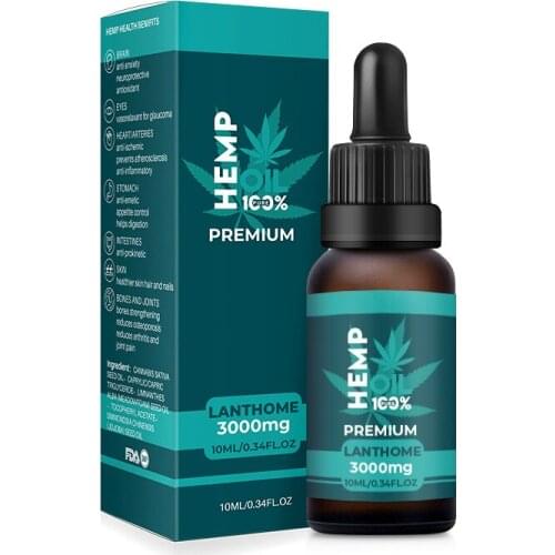 Organic Hemp Oil 10ml 3000mg 100% Pure Natural Hemp Seed Oil Soothing Fatigue Body Care Sesame Oil Relieving Stress Body Massage