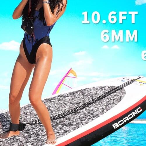 10 Feet Surfboard Leash Surfing Stand UP Paddle Board Ankle Leash Coiled Sup Board Foot Leg Rope Surfboard Raft Traction