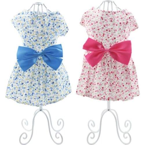 Cute Delicate Lattice Style Summer Pet Dog Dresses Clothes For Spring Summer Clothes Puppy Skirt XS-XL