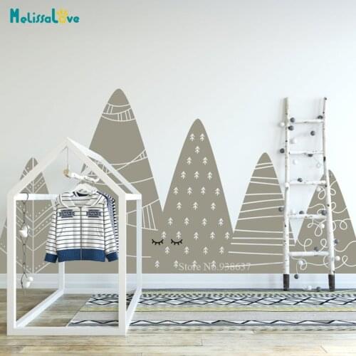 Scandinavian Style Mountains Wall Decal Nursery Kids Room Playroom Decoration Removable Vinyl Wall Stickers BA766