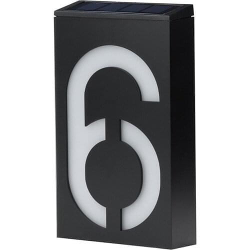 LED Solar Power Light High Brightness Address Plaque Number Digits Plate Lamp for Outdoor House Hotel Door Wall Dropshipping