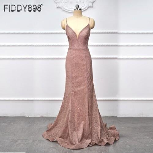 Mermaid Prom Dresses 2020 Spaghetti Straps Lace-up Back Long Party Gowns For Women Simple Shimmer Fabric Vestidos De Noche