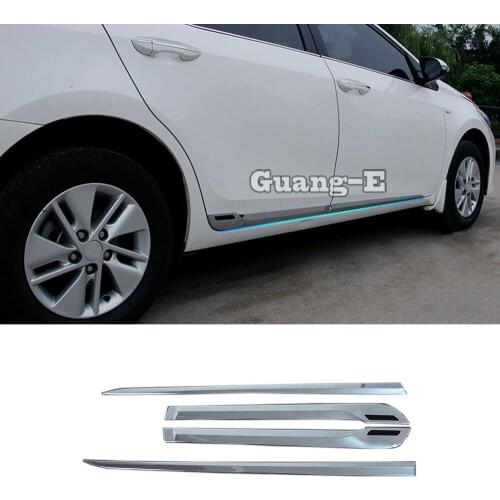 High quality Hot Car ABS chrome Side Door Body trim stick Strip lamp panel Molding 4pcs For Toyota Corolla Altis 2014 2015 2016