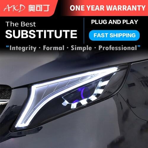 2 PCS Car Goods For Mercedes Benz VITO V Class 2015-2020 Head lamp LED Headlight LED Dual Projector Headlights Replacement