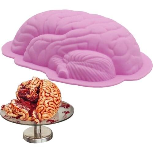 2019 New Arrival Innovative Brain Shaped Silicone Cake Mold Cake Baking Tools Halloween Decorating Tools