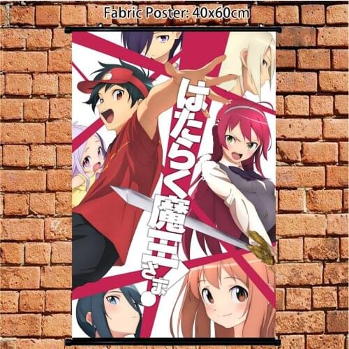 Anime Poster The Devil Is A Part Timer Maou Sadao Yusa Emi Urushihara Hanzou Sasaki Wall Scroll Home Decoration 60x40cm
