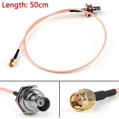 Artudatech 5PCS 15cm/50cm RG316 Cable BNC Female Bulkhead Jack To SMA Male Plug Straight Pigtail
