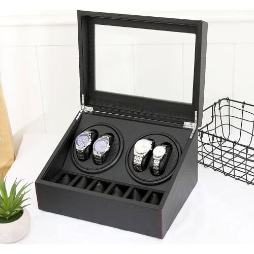 Automatic Watch Winders Box Rotator Watchwinder Carbon Fiber Watch Cabinet Organizer Luxury Mute Winding Storage Display Boxes