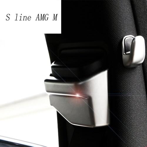 Car styling Safety belt decorative frame Covers Stickers Trim For Mercedes Benz E Class W212 2010-2015 Interior Auto Accessories