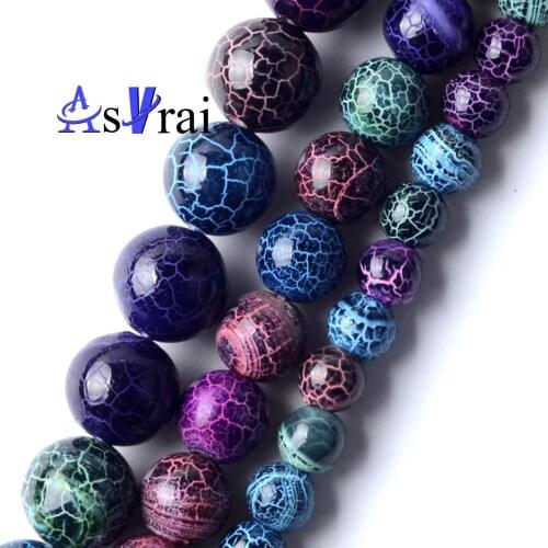 Multicolor Oxidized Agates Round Loose Spacer Beads 6 8 10mm Stone Beads For Jewelry Making Natural DIY Bracelet Necklace Charms