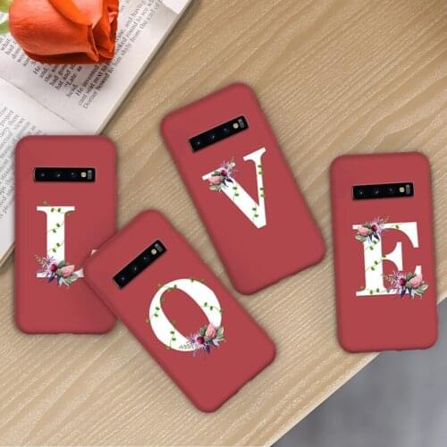 ASINA Initial Letter Case For Samsung Galaxy S10 S9 Plus S10E Soft Liquid Silicone Cover For Samsung Note 9 10 Coque Alphabet