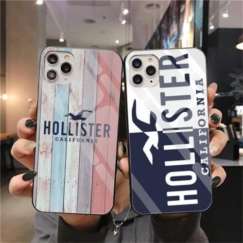 Fashion Clothing Brand HOLLISTER Phone Case Tempered Glass For iPhone 12 pro max mini 11 Pro XR XS MAX 8 X 7 6S 6 Plus SE 2020