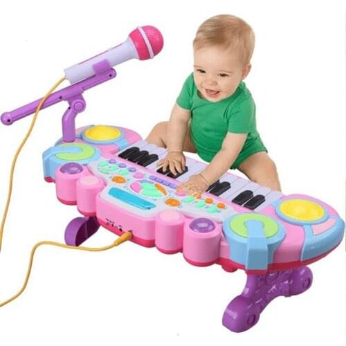 Infant Childrens Electronic Keyboard Baby Multi-Functional Piano Toys 2 Puzzle Little Girl Early Learning 1-3 Years Old
