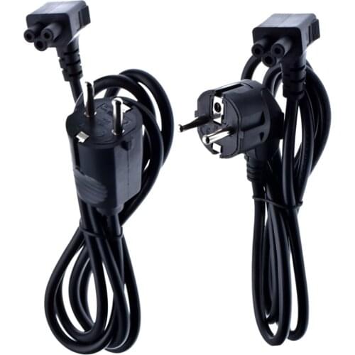 EU French Germany Schuko 2 prong To IEC 320 C5 90 Up angled Cloverleaf Lead Power Cable Lead Cord PC Monitor 1.5m