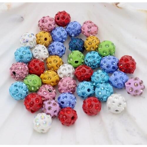 Hot Saling 20Pcs 10MM Shamballa Beads Crystal Disco Ball Beads Shambhala Spacer Beads,Shamballa Bracelet Crystal Clay Beads