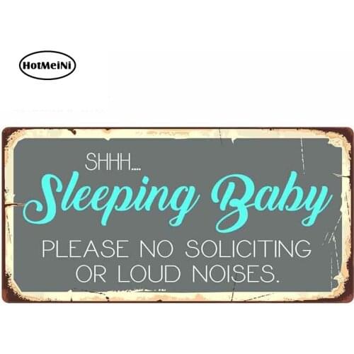 HotMeiNi 13cm x 6.6cm Sleeping Baby Please No Soliciting or Loud Noises Sign Funny Car Stickers Vinyl Windshield RV VAN JDM