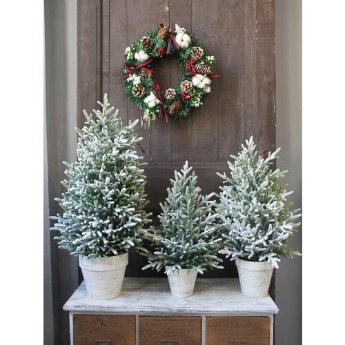 Artificial falling snow small Christmas tree front desk Christmas tree holiday decoration ornaments cedar window shooting props