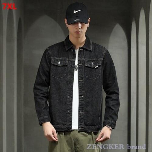 Autumn denim jacket for men code loose jackets 7XL 6XL large size boy cowboy clothes men clothing
