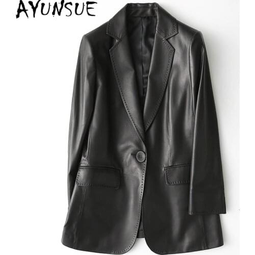 AYUNSUE 2021 Genuine Leather Jacket Women Clothes Real Sheepskin Coat Famale Half A Size Spring Fashion Blouson Cuir Femme SQQ06