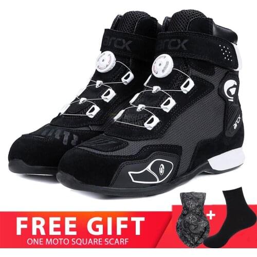 Motorcycle Boots Breathable Botas De Moto Men Moto Riding Boots Motorbike Chopper Cruiser Touring Ankle Shoes Black