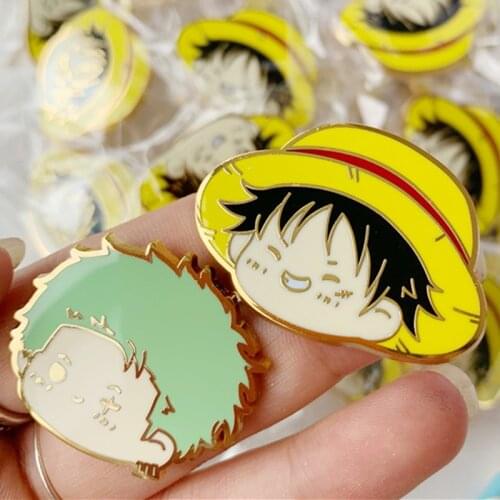 Cartoon ONE PIECE Hard Enamel Pin Cute Luffy Zoro Sanji Law Badge Brooch Backpack Hat Accessories Fans Gift