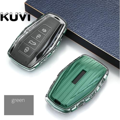 Soft TPU Car Remote Key Case Cover Holder Shell Geely Coolray 2019-2020 4 Buttons Car Styling Accessories Fob Buckle Keychain