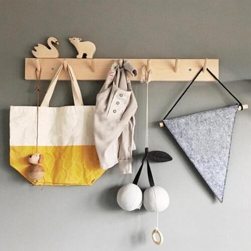 Hanger Hook Wall Hooks Organizer Rack Wide Application Wall Mount Wood Simple Stable Construction Wall Hook for Living Room