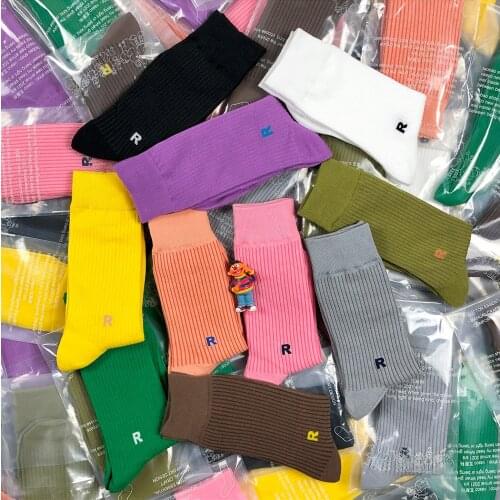 Adult Crew Street Fashion Cotton Socks Pair Spring Summer Autumn Winter Double Socks Solid School Skate Sport Streetwear Hip Hop