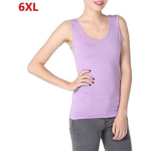 New summer U-neck plus size vest large collar camisole bottoming shirt pink top womens clothing 6XL 5XL 4XL tank tops