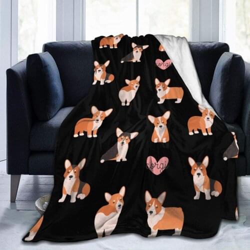 Corgi Dog More Love Blanket,Flannel Throw Blanket Ultra Soft Micro Fleece Blanket Bed Couch Living Room 50"X40" for Baby