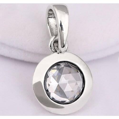 Original Embossed Radiant Logo Signature With Crystal Pendant Beads Fit 925 Sterling Silver Charm Europe Bracelet Diy Jewelry