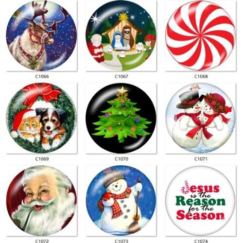 Holiday Christmas Halloween Thanksgiving 18mm Snap button jewelry DIY Bracelet Round photo glass cabochons BP2101