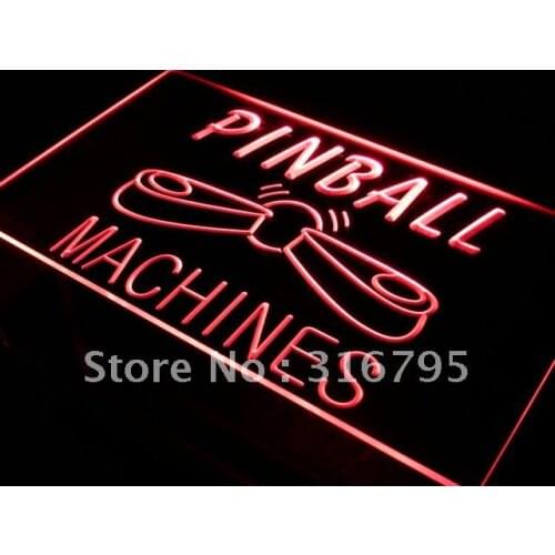S079 Pinball Machines Bar Beer Pub LED Neon Light Light Signs On/Off Switch 20+ Colors 5 Sizes