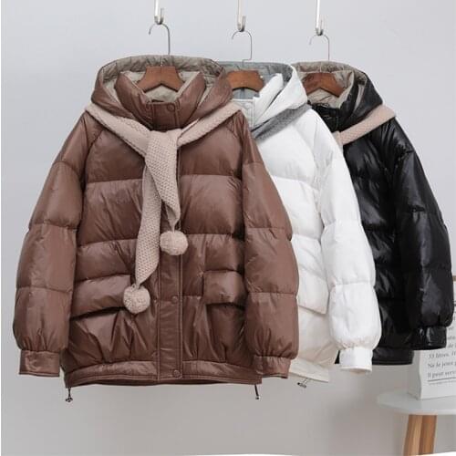 SEDUTMO Winter Vintage Thick Warm Duck Down Coat Women Short Oversize Hooded Jacket Spring Casual Pocket Parkas ED1479