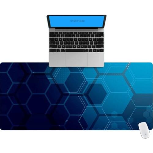Blue Hexagon Office Computer Desk Mat Table Keyboard Big Mouse Pad Laptop Cushion Desk Non-slip Mat Gamer Mousepad Mat