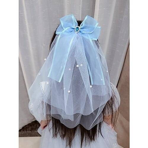 Super XianMei pearl headdress bow hairpin Korean childrens top clip ribbon headdress hairpin lovely princess hair clip